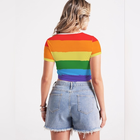 Pride rainbow shirt  Crop Tee Top  Shirt 🌈 - Picture 7 of 8